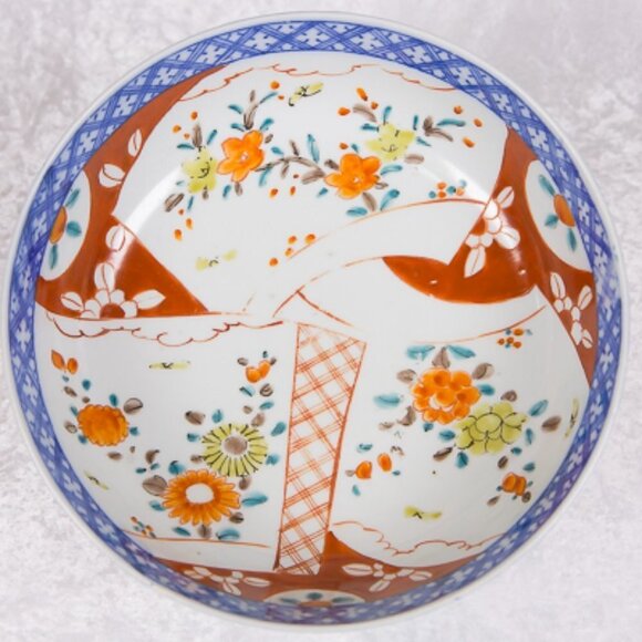 Antique Japanese Meiji Period Porcelain Bowl with Imari Pattern Design - Picture 2 of 11